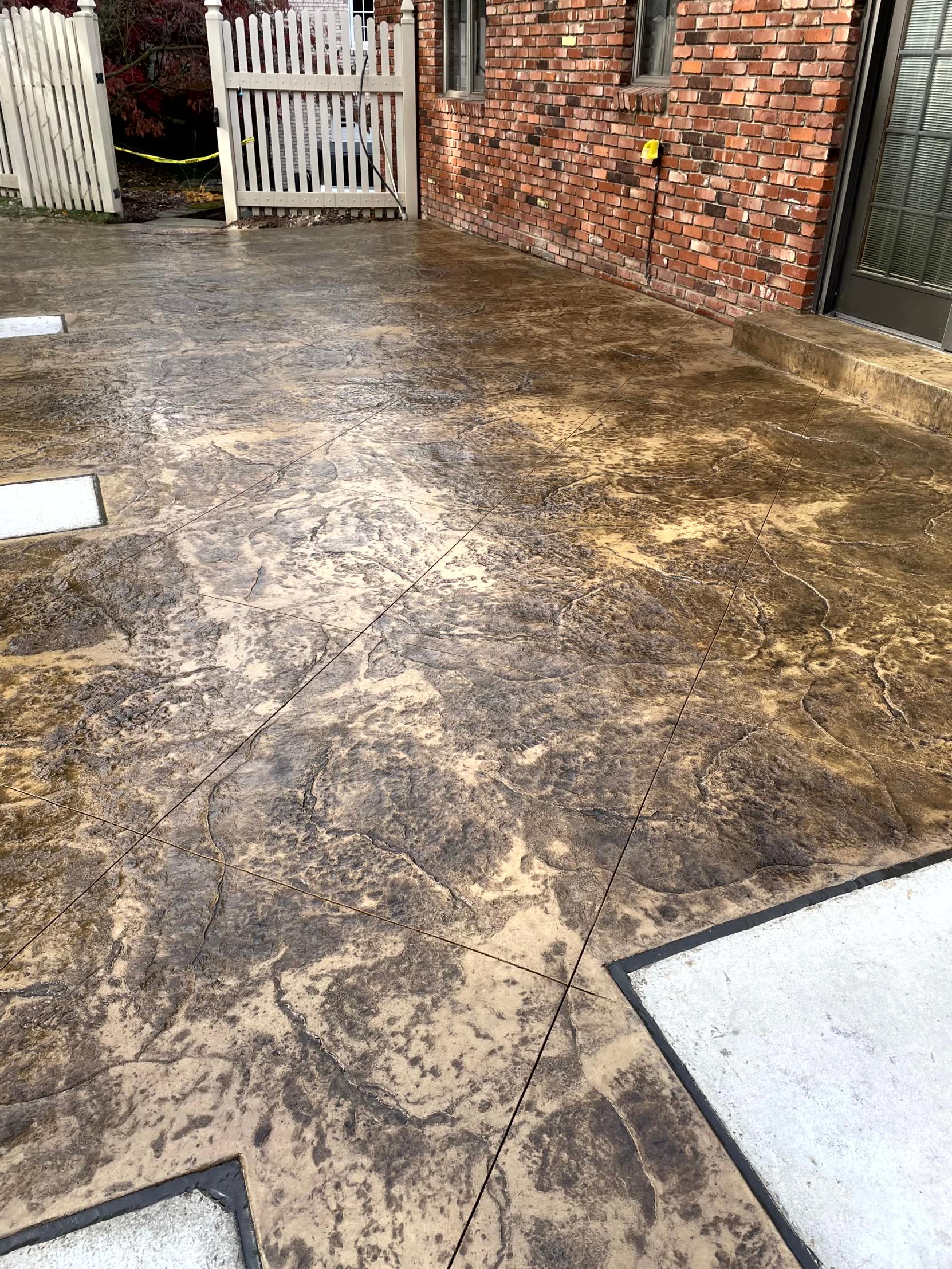 Stamped Dyed Concrete Patio Replacement