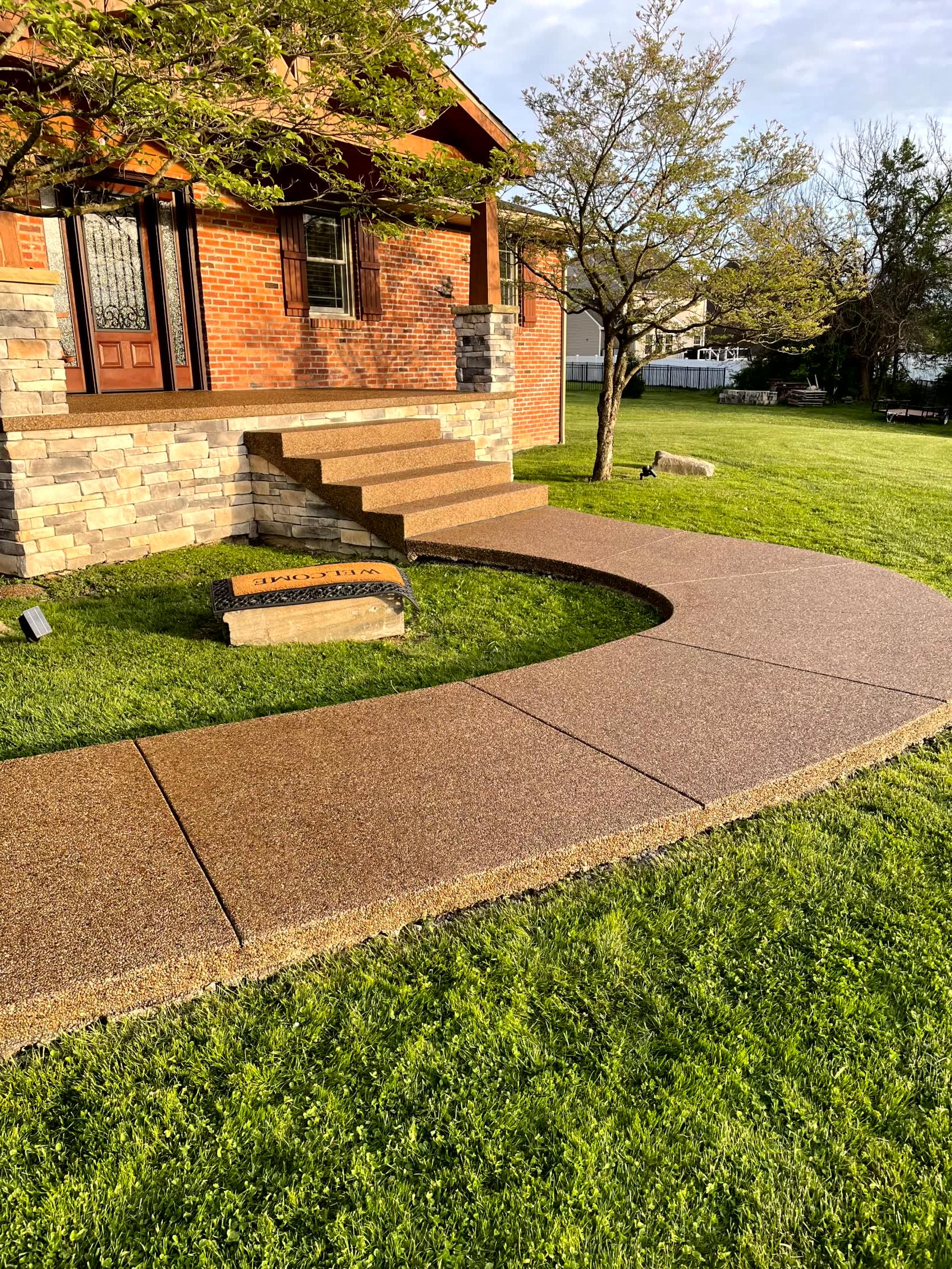 New Exposed Aggregate Walkway & Stairs