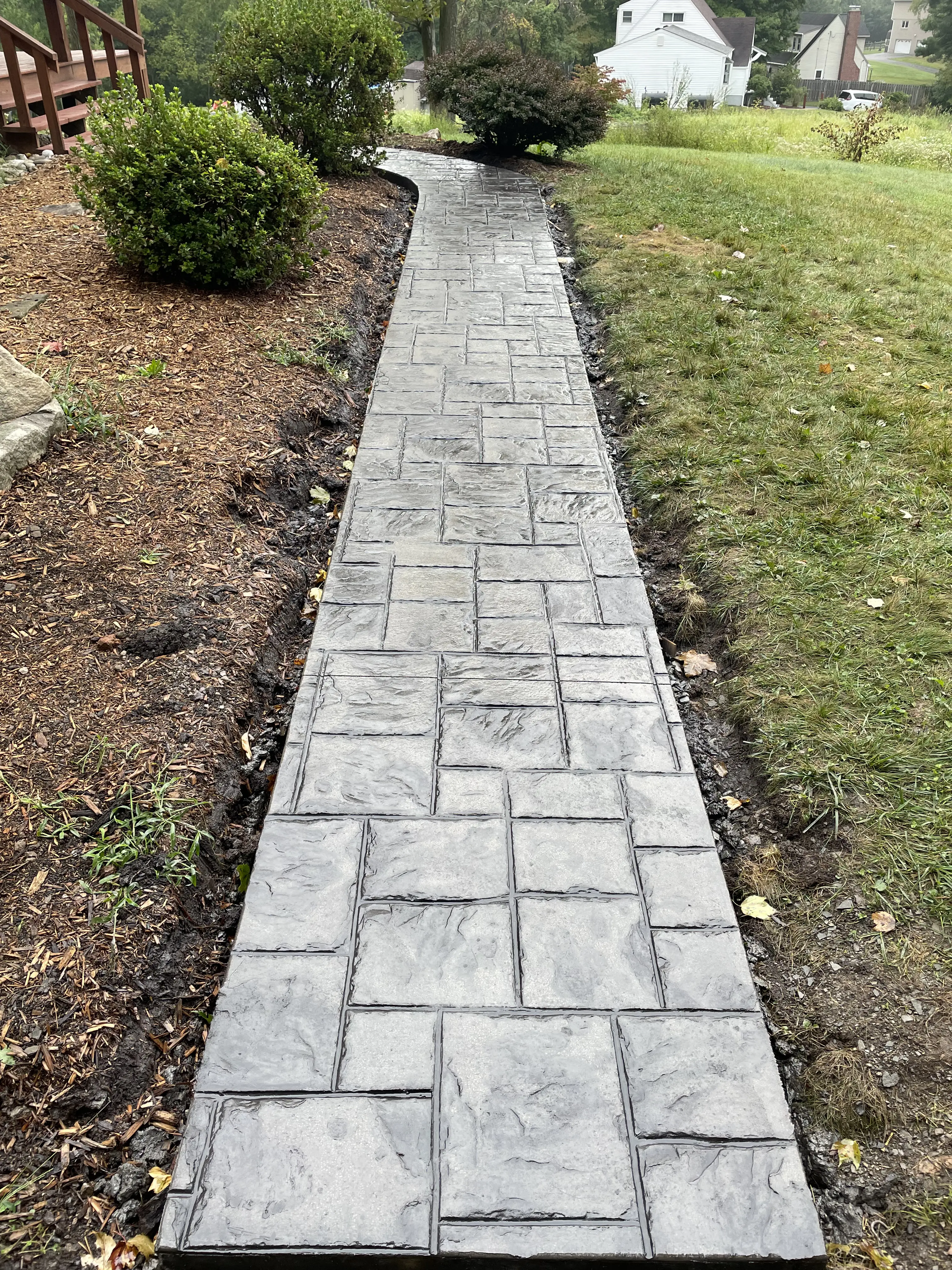 Stamped Concrete Walkway Install