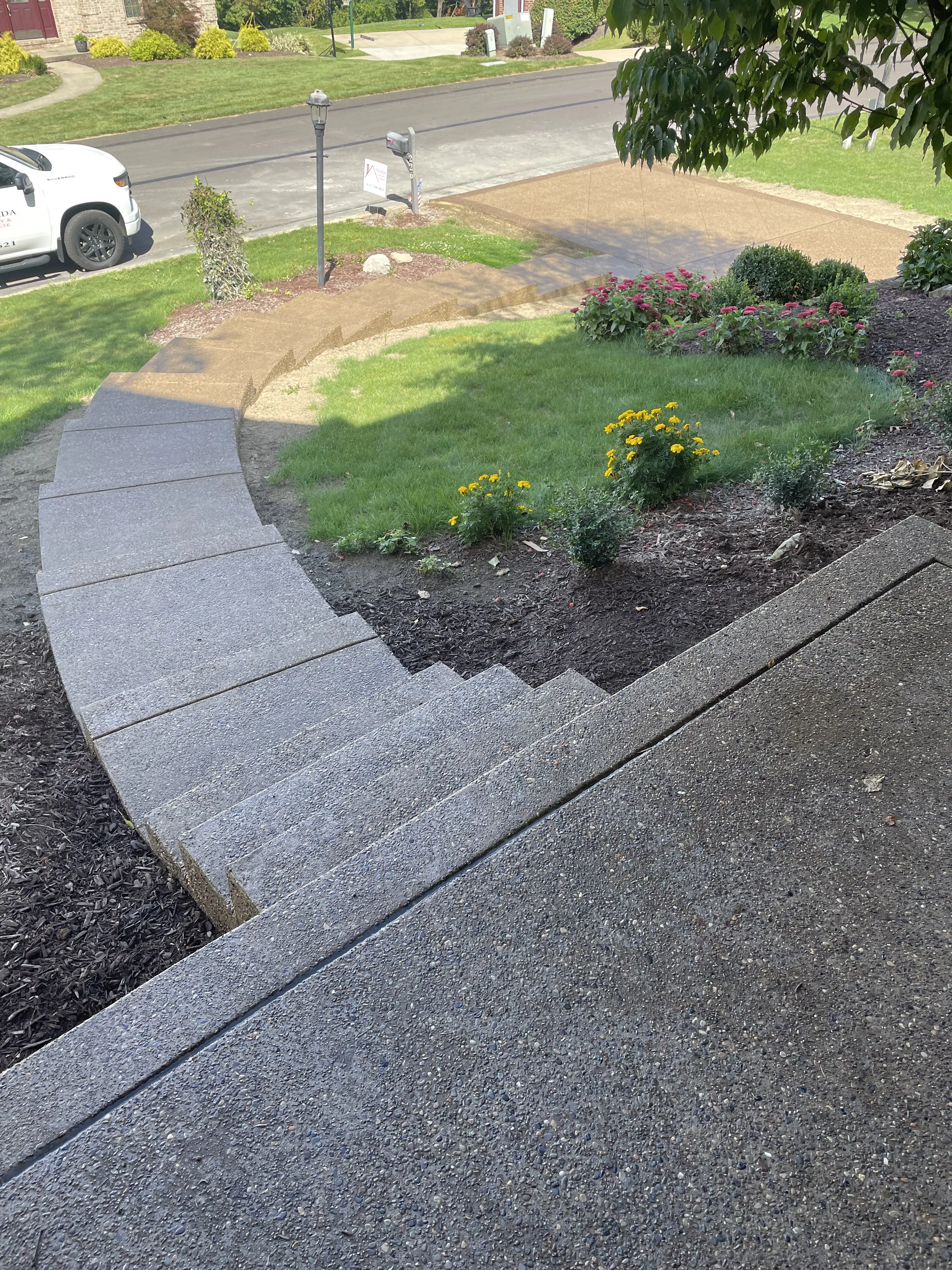 Exposed Concrete Patio and Stairs